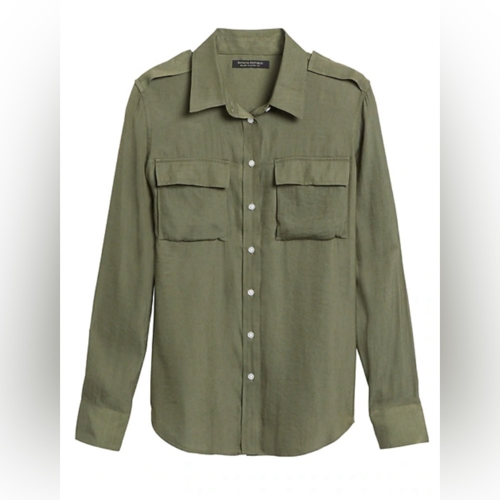Banana Republic Dillon Classic Fit Utility Shirt, Flight Jacket Green, XS